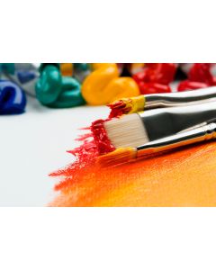 Double Thickness Triple Boiled 100% Pure Nylon/Polyester Blend Round Bristles Paint Brush for All Applications (4"x2 + 5"x1) Handle Color May Black or Yellow