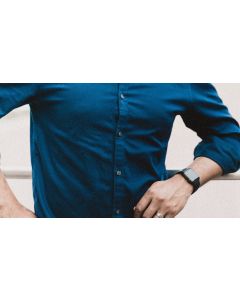 Essentials Men's Slim-Fit Long-Sleeve Flannel Blue Shirt